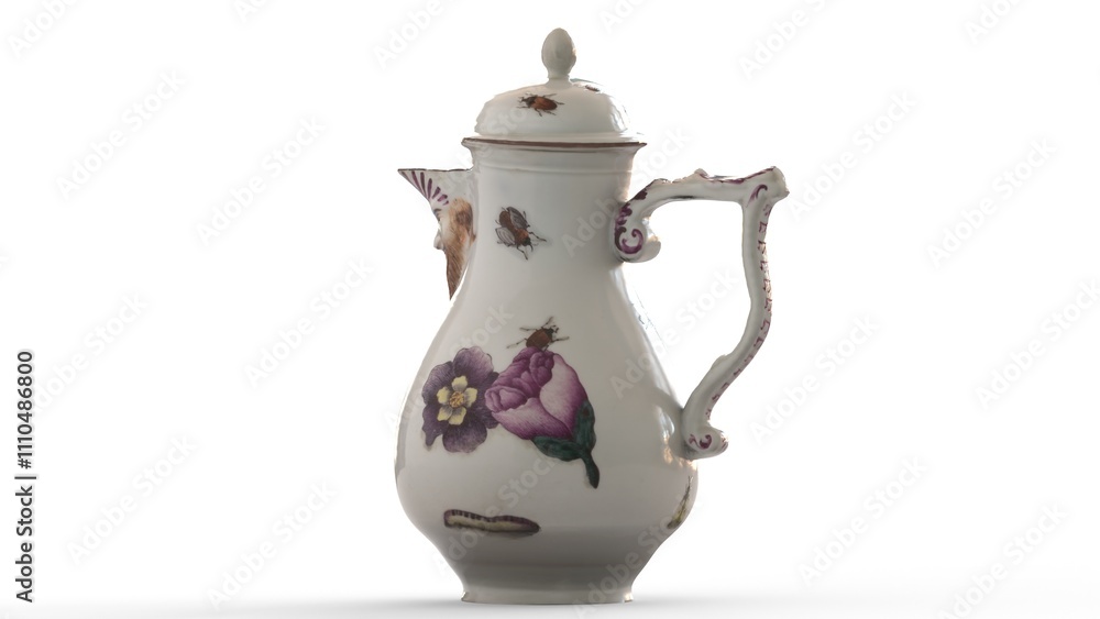 Wall mural coffee pot with white background