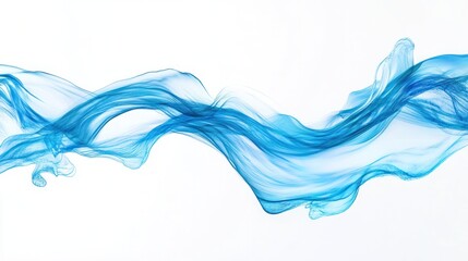 water energy with vibrant blue waves swirling against a clean white background