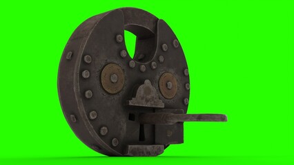 combination padlock with green background