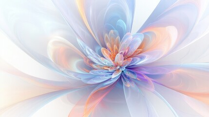 flower, showcasing delicate petals that appear to be made of light. The image conveys a sense of tranquility, with soft,