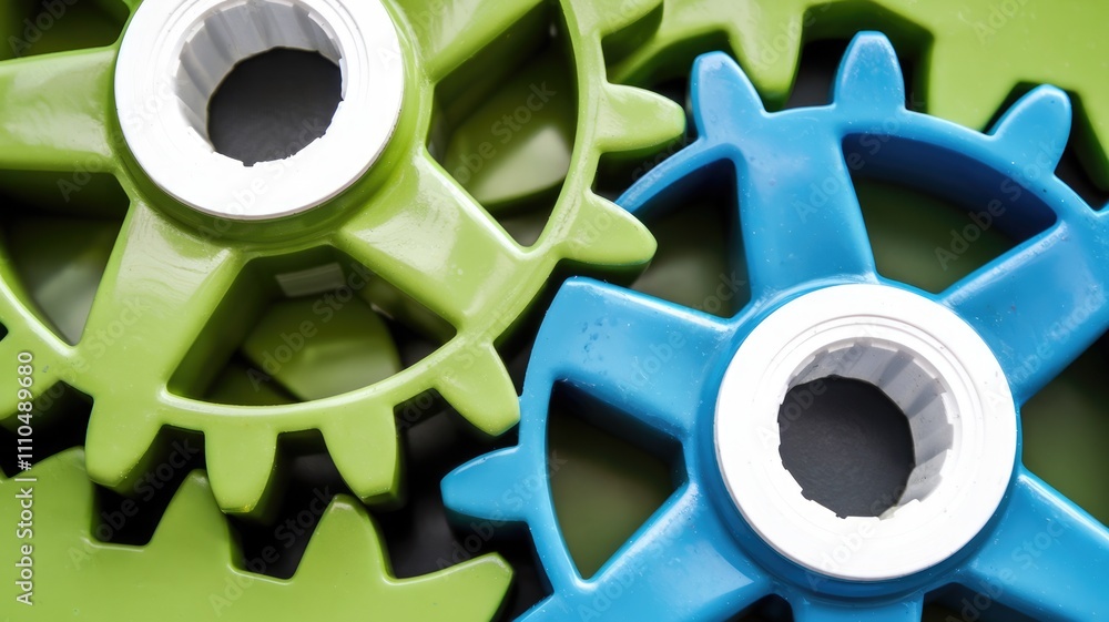 Poster Interlocking gears symbolize teamwork and efficiency.