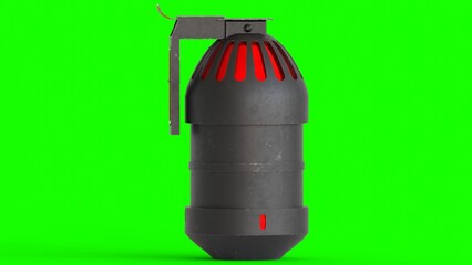 cyberpunk grenade with green background