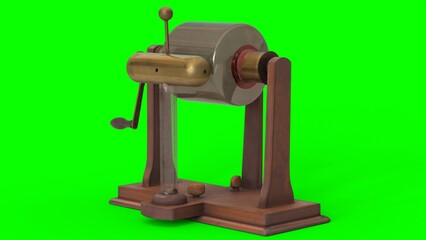 electrostatic drum machine with green background