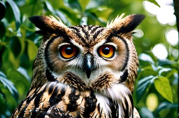Obraz premium Breathtaking image of a serene owl, its peaceful expression and serene beauty.