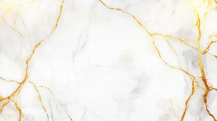 White marble texture with golden veins pattern background