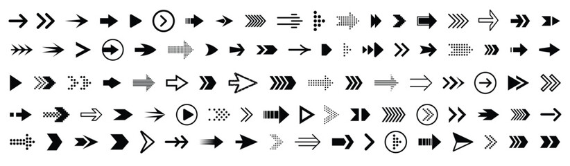 Arrow sign collection on white background vector image