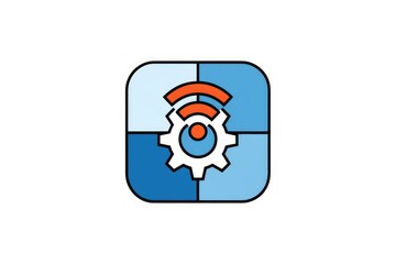 Connected gear mechanism  symbolizing smart technology and network integration.