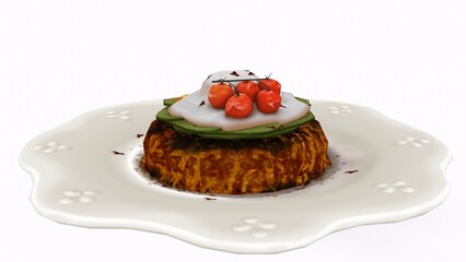 food gourmet breakfast with white background