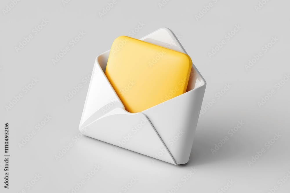Poster A white envelope with a yellow message inside  representing email or message delivery.