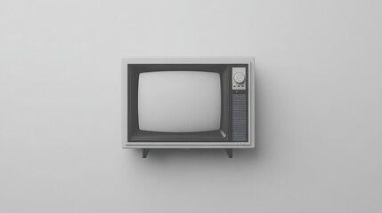 Clean white background with Old TV image