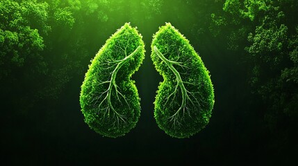 Promoting lung health through nature forest digital art serene environment macro perspective