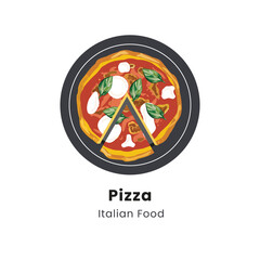 Hand drawn vector illustration of Pizza Italian Food