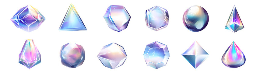Shape liquid drops with colorful gradient. Abstract 3d fluid objects geometric shape. vector illustration