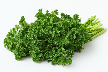 Obraz premium Fresh Leafy Greens on White Background