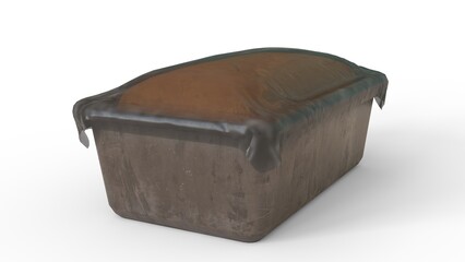 loaf or cake with white background