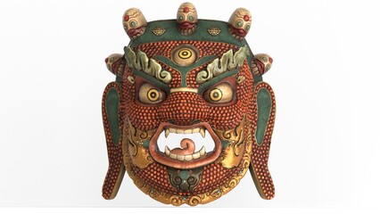mahakala mask with white background