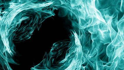 black background with blue colored smoke