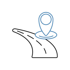 route concept line icon. Simple element illustration. route concept outline symbol design.