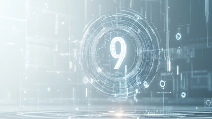 Obraz premium The numbers are surrounded by stunning translucent objects suspended on a smooth surface.