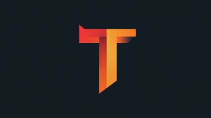 Fototapeta premium Letter T logo with a bold cross shape, geometric and solid design