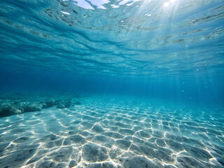 Fototapeta premium underwater view of a coral reef with sunlight shining through the water4