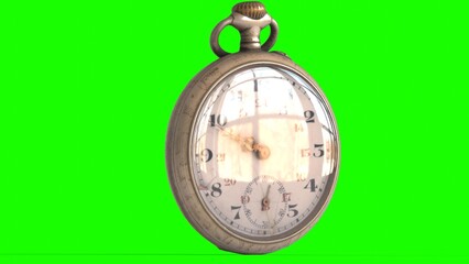 pocket watch with green background