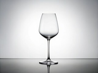 Minimalist Elegance: A Low Light Photography Showcase of a Delicate Glass with a Thin Rim and Fine Stem Isolated on a White Background for Modern Design Aesthetics