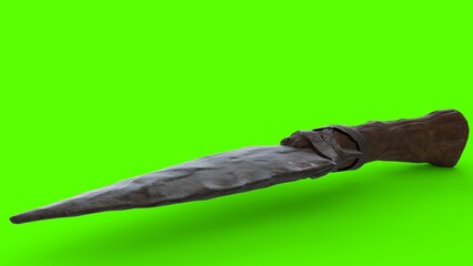 primal stone dagger with green background