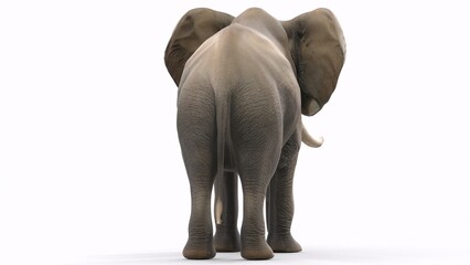 Obraz premium realistic elephant with white background