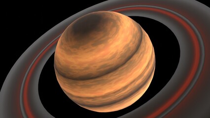 ringed gas giant planet with black background © Masihullah