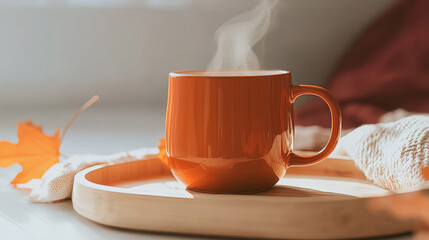 An orange coffee cup
