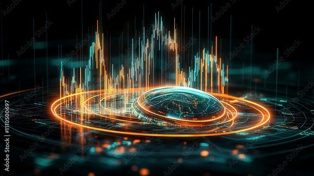 Poster futuristic technology showcase global data network innovations digital realm visual representation h