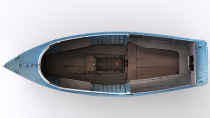 Fototapeta premium small wooden boat with white background