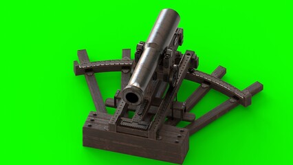 vintage tsar cannon with green background