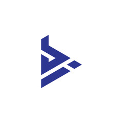 letters  bi simple geometric stripe logo vector