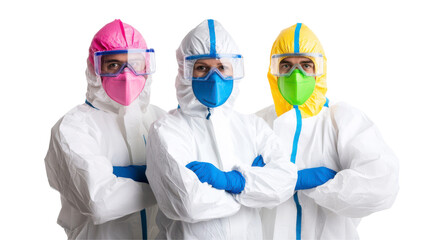 Safety first three individuals in protective gear emphasizing workplace hazard prevention and preparedness
