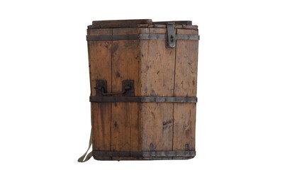 wooden box with white background