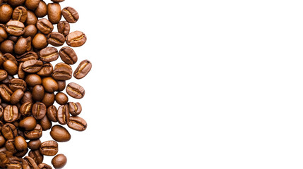 Aromatic coffee beans on a black background a captivating close-up of rich coffee beans, ideal for coffee lovers and enthusiasts.