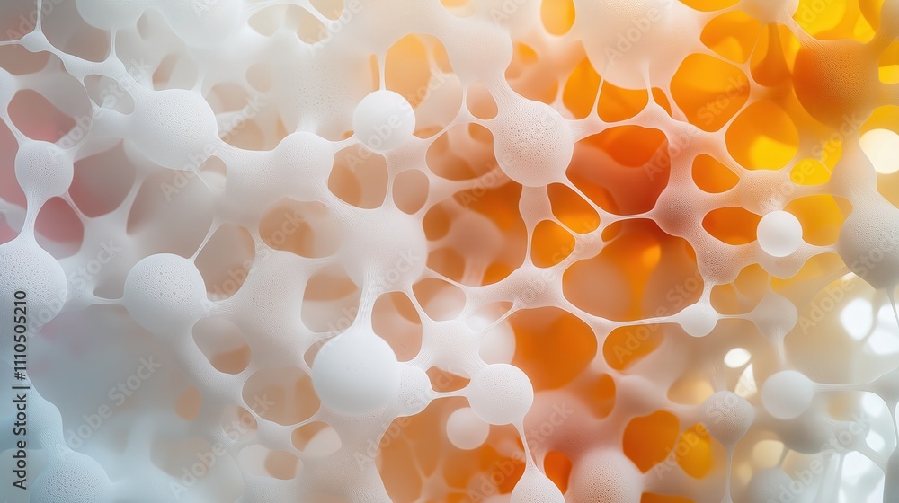 Poster a close-up of textured bubbles in varied colors, showcasing intricate patterns and organic shapes, e