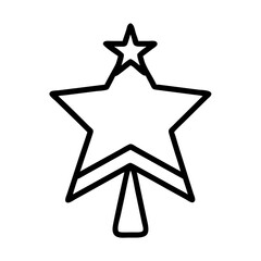 christmas tree star Outline Icon, christmas icon - Black outline icon of christmas tree star symbolizing Christmas, holidays, and festive in simple design.