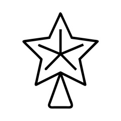 Obraz premium christmas tree star Outline Icon, christmas icon - Black outline icon of christmas tree star symbolizing Christmas, holidays, and festive in simple design.