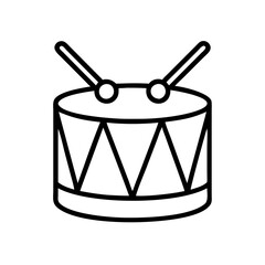 holiday drum Outline Icon, christmas icon - Black outline icon of holiday drum symbolizing Christmas, holidays, and festive in simple design.