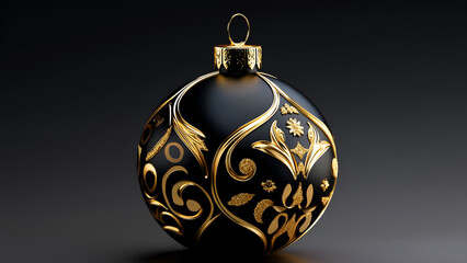 Ornamental black and gold christmas decor creative sports and financial strategy studio background