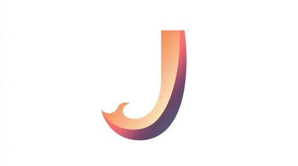 Obraz premium Letter J logo with sleek curves, dynamic and minimalist style, sans-serif 