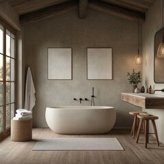 Modern bathroom design with a freestanding tub and natural light