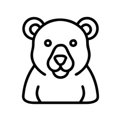 polar bear Outline Icon, christmas icon - Black outline icon of polar bear symbolizing Christmas, holidays, and festive in simple design.