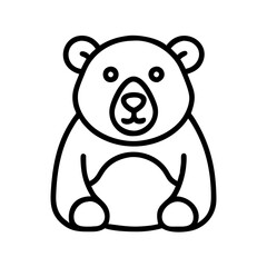 polar bear Outline Icon, christmas icon - Black outline icon of polar bear symbolizing Christmas, holidays, and festive in simple design.