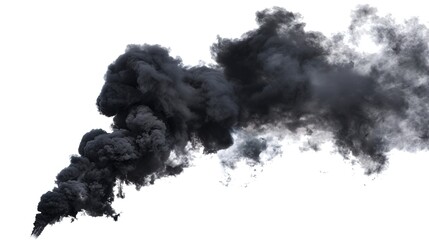 Black Smoke Cut Out - A Dramatic and Abstract Visual Element. The Ominous Black Smoke in a Cut - Out Form, with Its Dark and Mysterious Aura, Creating a Captivating and Intense Atmosphere. This Image 