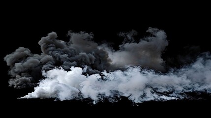 Obraz premium Black Smoke Cut Out - A Dramatic and Abstract Visual Element. The Ominous Black Smoke in a Cut - Out Form, with Its Dark and Mysterious Aura, Creating a Captivating and Intense Atmosphere. This Image 