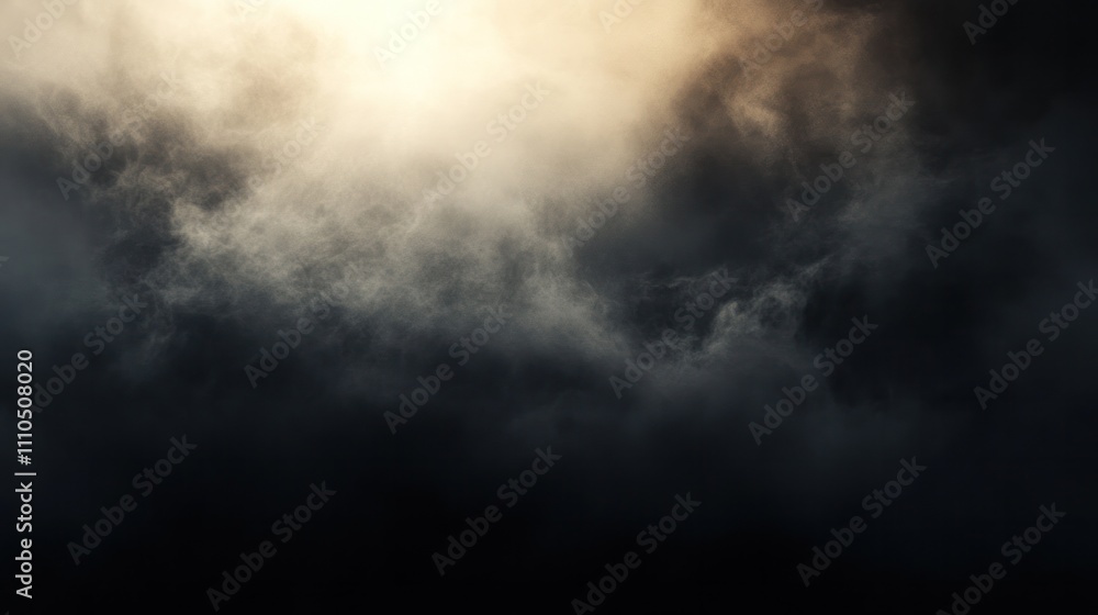 Poster abstract smoky texture floating and fading into darkness with smooth transitions between light